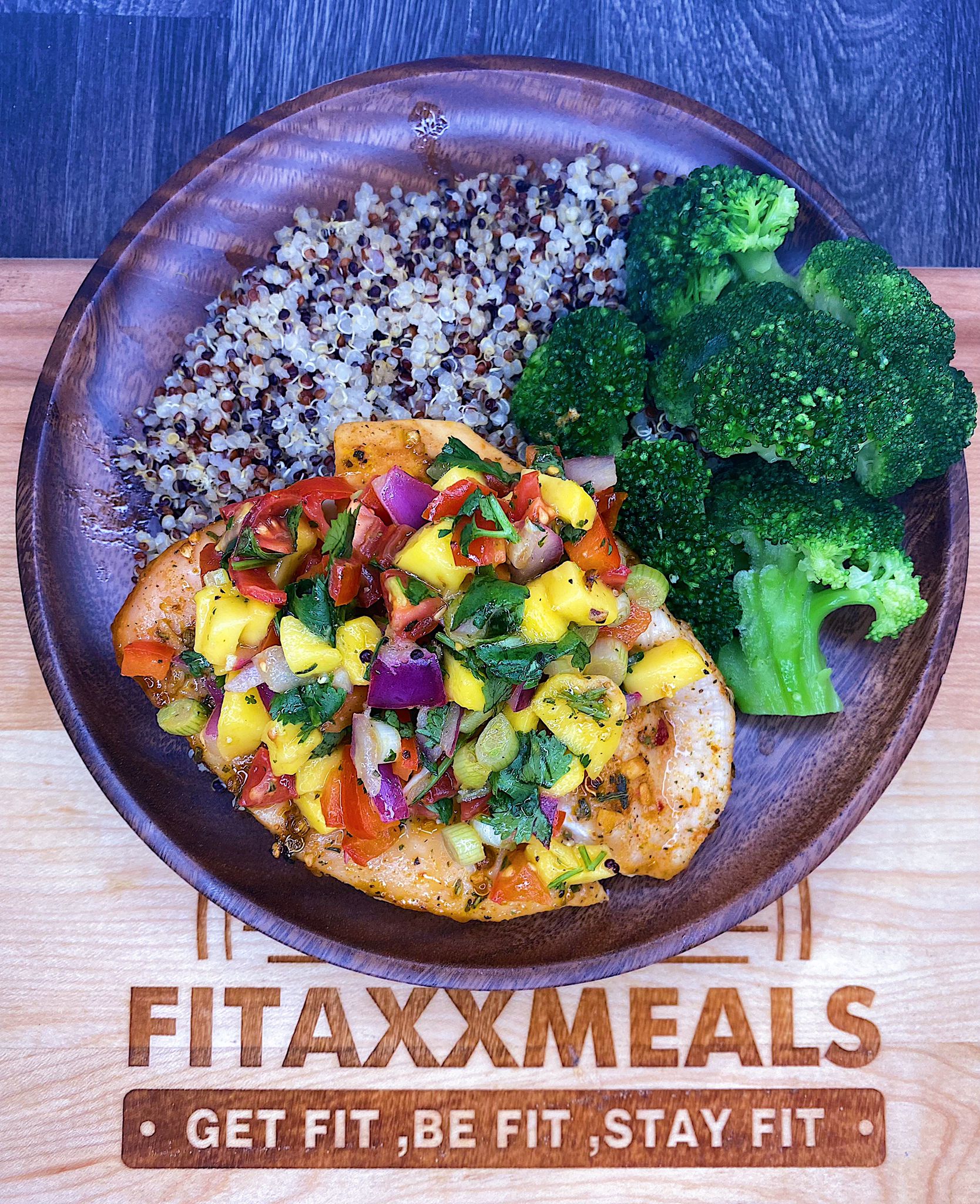 Honey lime chicken with mango salsa